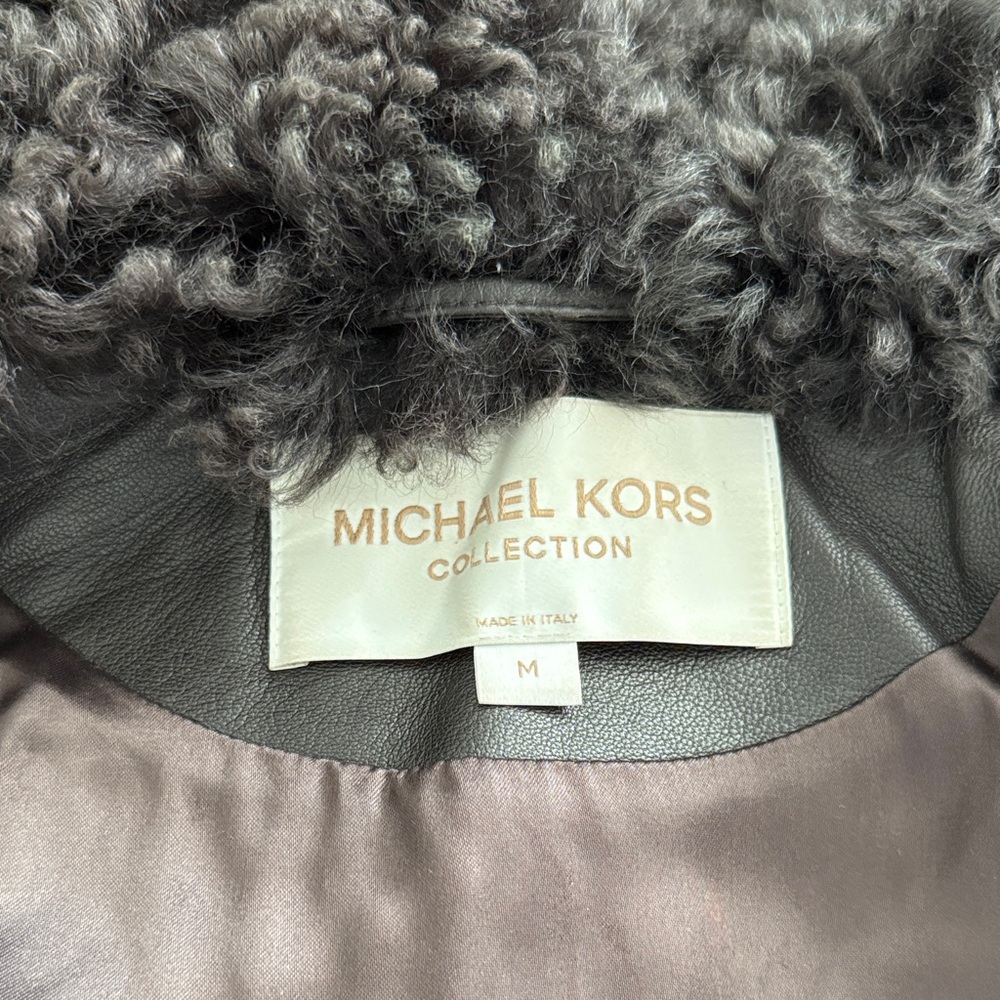 Michael Kors Collection Quilted Hooded Leather Coat in Dark Brown - Picture 6 of 7